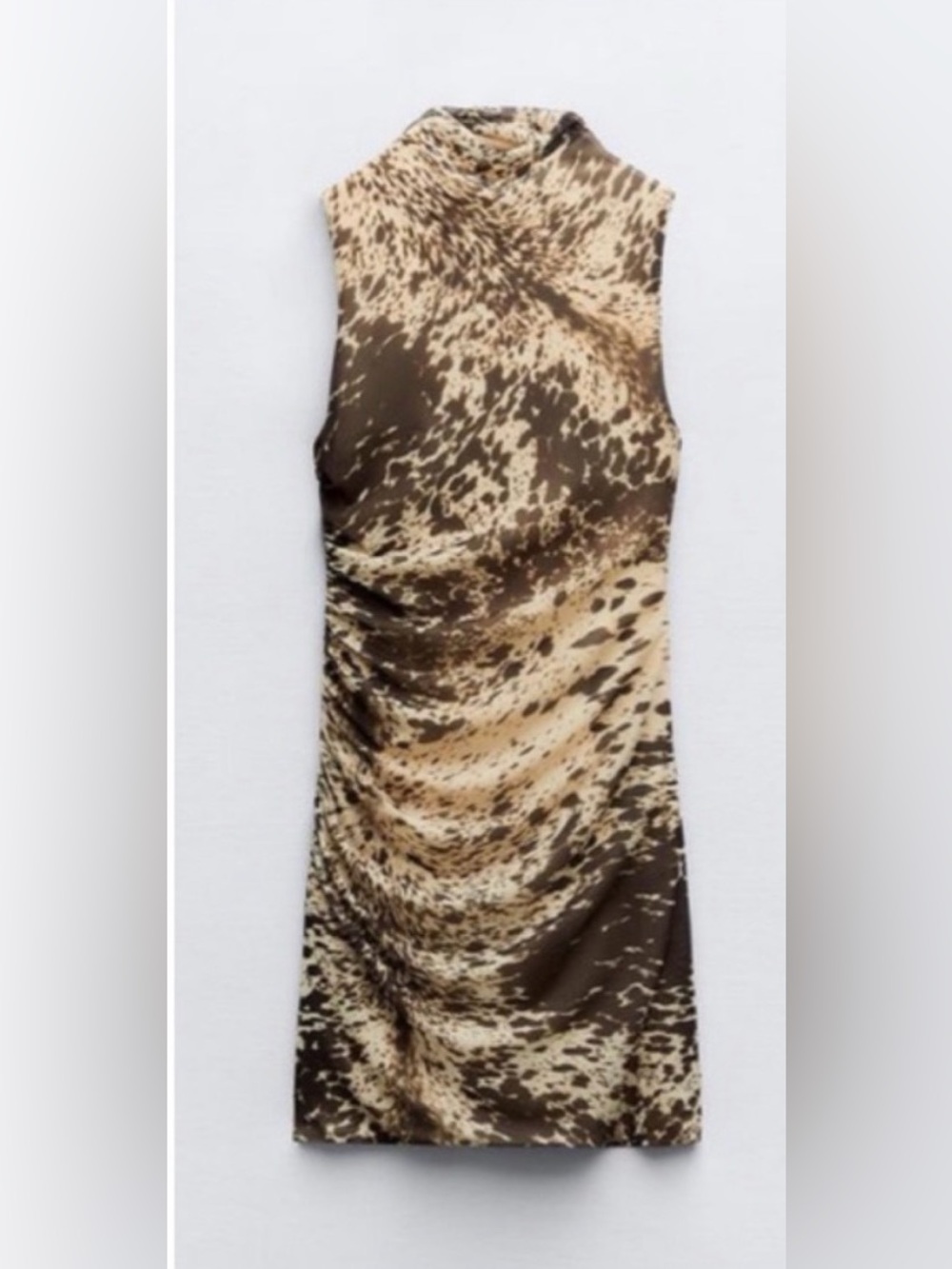 House of Harlow 1960 Brown and Cream Animal-Print Mini Dress